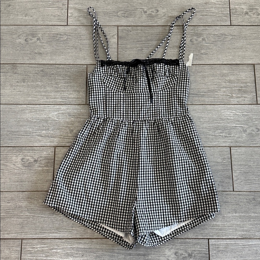Princess Polly Trynia Gingham Cotton Romper New! - Picture 8 of 13